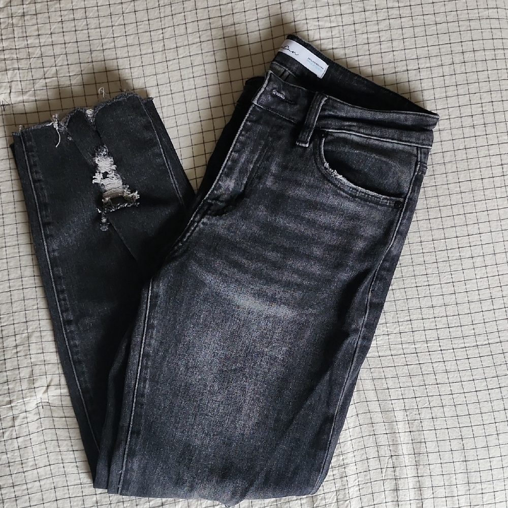 KanCan Dark Gray Distressed Skinny Jeans
